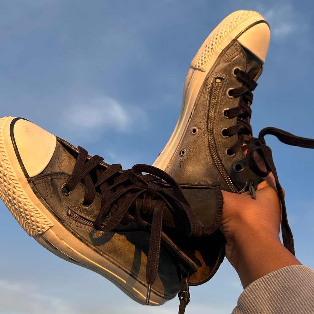 John Varvatos RARE Converse High-Top Sneakers in Black and White